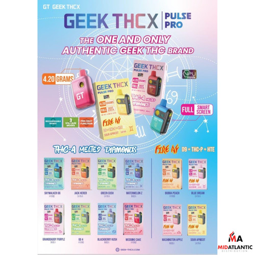 Geek Bar THCX Pulse Pro (Assorted Blends) 4.2g Disposables *Display of 5*