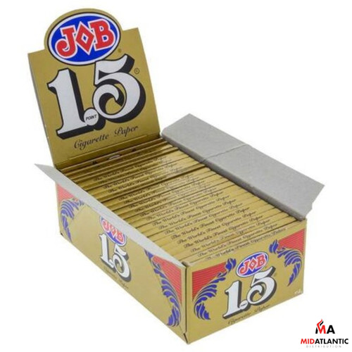 JOB 1.5 Unbleached Ultra Thin Rolling Papers Display of 24 Booklets