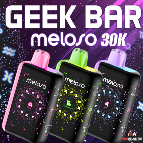 Geek Bar Meloso 30K Puffs 50mg 18mL Disposables *Display of 5* Geek Bar Meloso 30K Puffs 50mg 18mL Disposables *Display of 5*