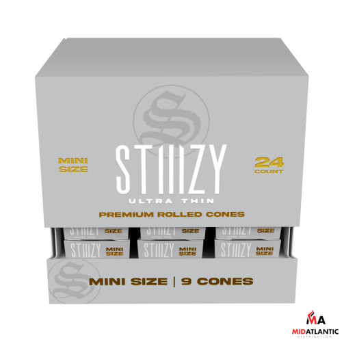 Stiiizy Mini Size Paper Cones (9 Cones Per Pack) *Dispenser Displays of 24*