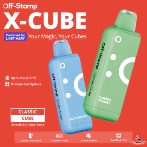 Lost Mary Off-Stamp X-Cube 25k Puffs 50mg 18mL Replacement Pod Disposables Lost Mary Off-Stamp X-Cube 25k Puffs 50mg 18mL Replacement Pod Disposables