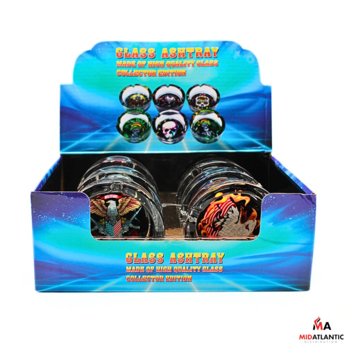 Collector Edition High Quality Glass Ashtrays (Assorted Designs) [CAT84] - American Eagles (Design 14)
