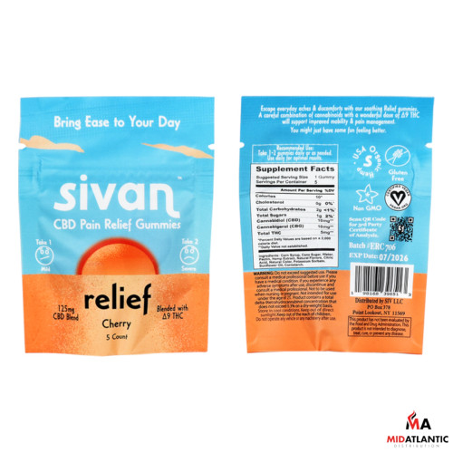 Sivan 125mg CBD Gummies (5 Gummies Per Pouch) -