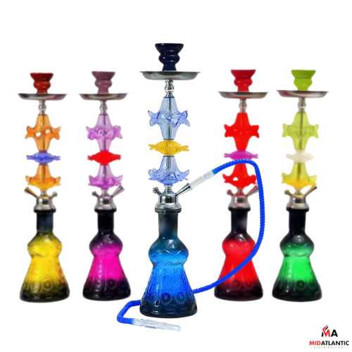 Zebra Smoke Stacy 22in Single Hose Hookah (Assorted Colors) *Sold As Singles* Zebra Smoke Stacy 22in Single Hose Hookah (Assorted Colors) *Sold As Singles*