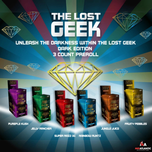 The Lost Geek Dark Edition THCP LR Sugar 4.5g Pre-Rolls (3 Pre-Rolls Per Pack) *Display of 10*