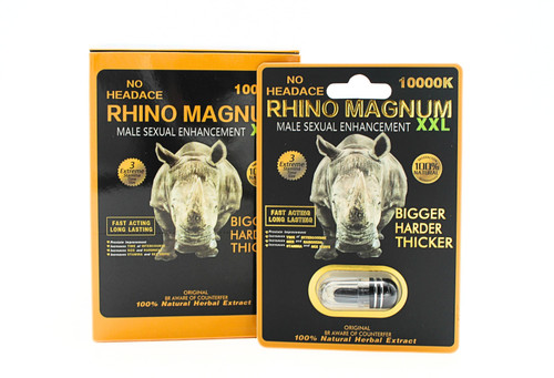 RHINO MAGNUM XXL 10000k Male Enhancement Capsules (1 Capsule Per Pack) *Display of 24*