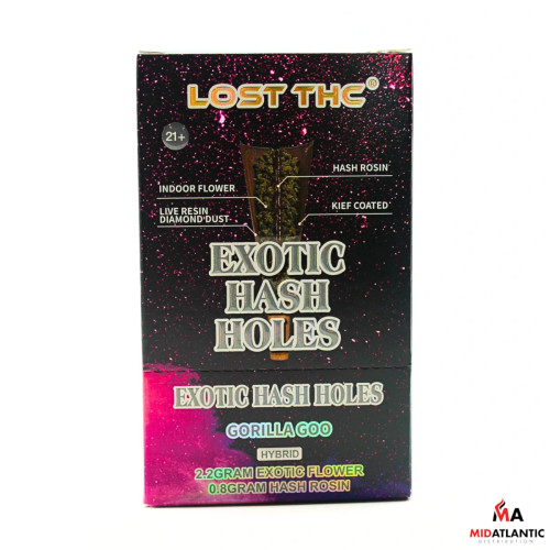 Lost THC Exotic Hash Holes THCA Live Hash Rosin Core & LR Diamond Dusted 2g Pre-Rolls *Display of 10*