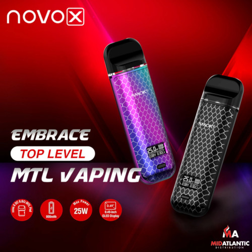 Smok Novo X Pod System 800mAh Kit w/ 2 Refillable 2mL Replacement Pods Smok Novo X Pod System 800mAh Kit w/ 2 Refillable 2mL Replacement Pods