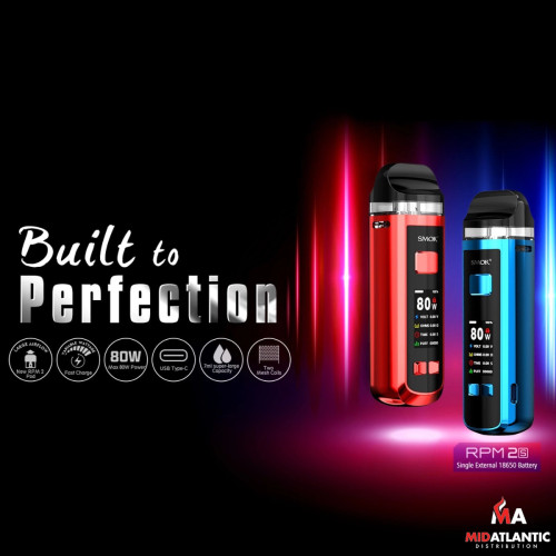 Smok RPM 2S Pod System Starter Kit W/ 2 Refillable Pods 7ML 18650 Smok RPM 2S Pod System Starter Kit W/ 2 Refillable Pods 7ML 18650