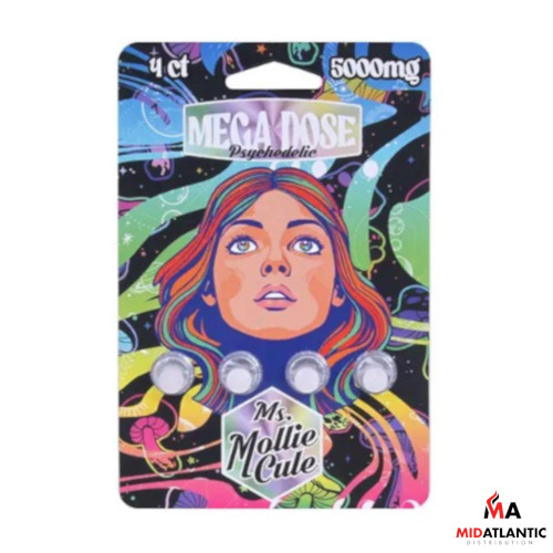 Ms. Mollie Cule Mega Dose 50000mg Psychedelic Tablets (4x 5000mg Tablet Per Pack) *Display of 10*