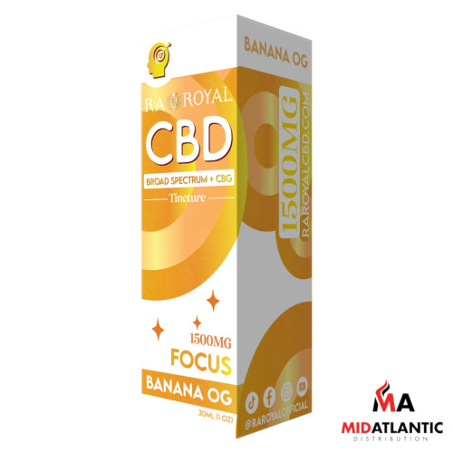 RA Royal Broad Spectrum 1500mg CBD Focus Blend 30mL Tinctures *Sold As Singles*