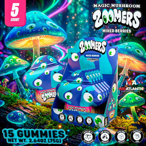 Zoomers Magic Mushroom Gummies (15 Gummies Per Pack) *Display of 5*