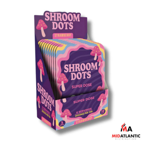 Shroom Dots Super Dose 2000mg Mushroom Tablets (3 Tablets Per Pack) *Display of 10*