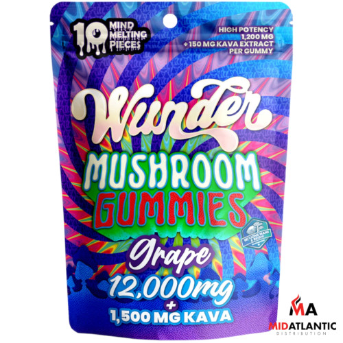 Wunder High Potency Entheogenic Nootropic Mushroom Blend Gummies (10 Gummies Per Pack) *Display of 5* 