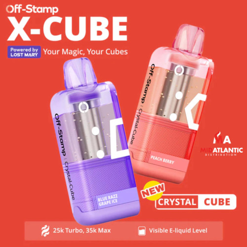 Lost Mary Off-Stamp X-Cube Crystal 35k Puffs 50mg 19mL Replacement Pod Disposables *Display of 5* Lost Mary Off-Stamp X-Cube Crystal 35k Puffs 50mg 19mL Replacement Pod Disposables *Display of 5*