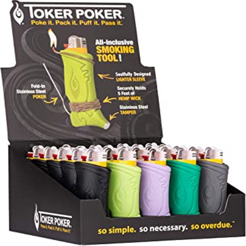 Toker Poker Clipper Edition Cigarette Lighter Sleeve *Display of 25* Mid Atlantic Distribution