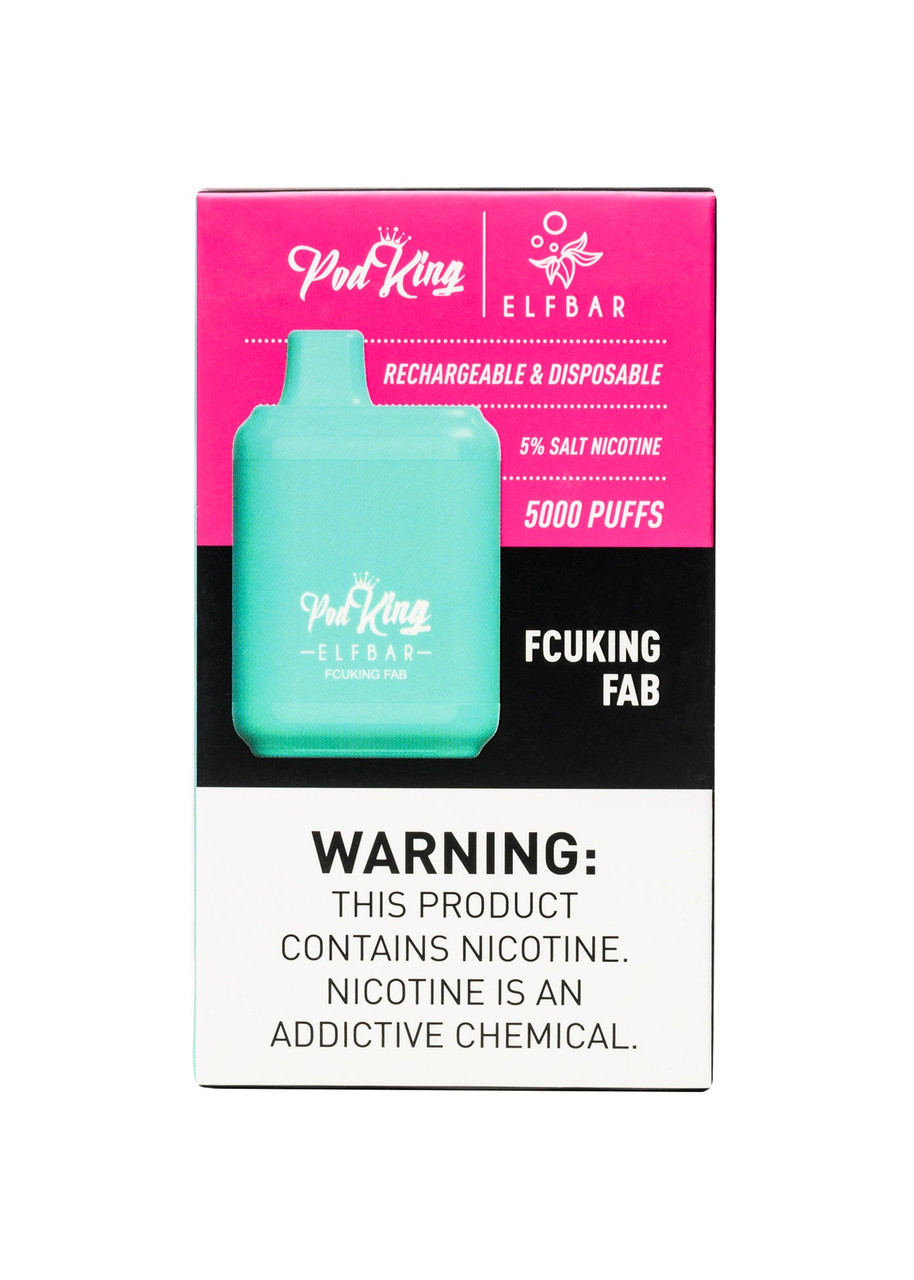 fcuking fab vape flavor Elf Bar x Pod King XC5000 fume vape alternative njoy Excise Tax Pack:4 Pack (One-Time)