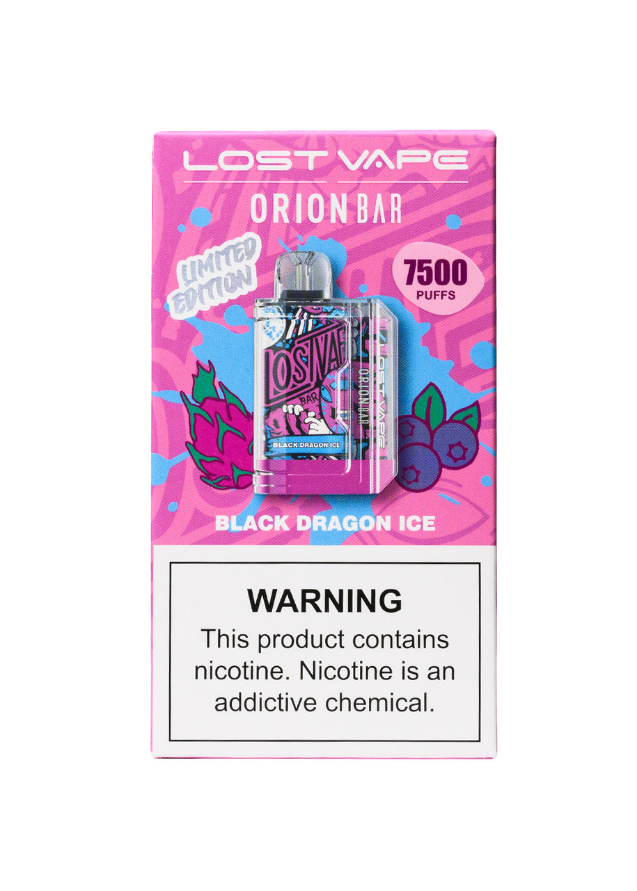 black dragon ice vape flavor description Lost Orion Bar 7500 How To Refill Vaporesso Voopoo Drag 3 Color:Black Mamba