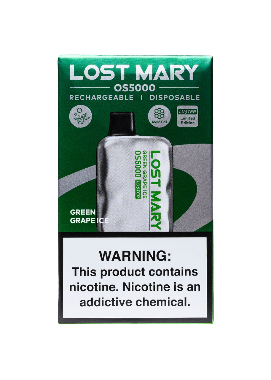 lost mary green vape OS5000 Grape Ice Resistance:0.6ohm Flavour-Strawberry Kiwi Best Blue Raspberry Vape