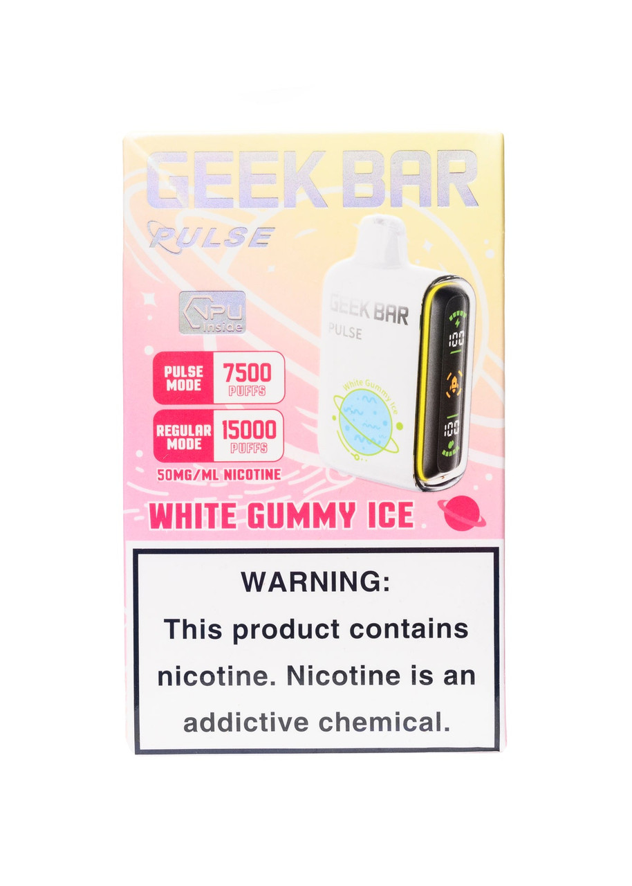 geek bar flavors white Pulse 15000 Gummy Ice Vape Kit Type_Disposable Kit Flavour:Blueberry Mint Blueberry Jam Geek Bar