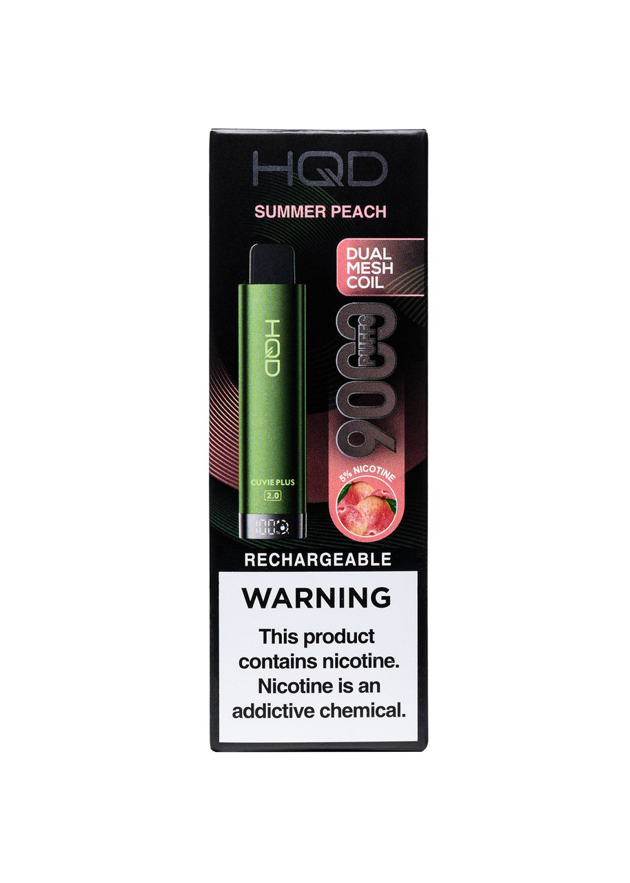 hqd vape box Cuvie Plus 2.0 Summer Peach 5% Nicotine Vapes Colour:Pitch Black are breeze vapes being
