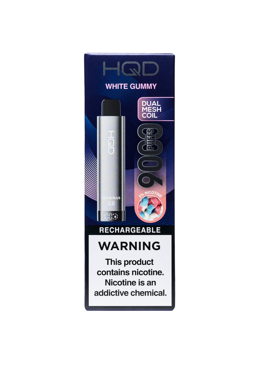 hqd cuvie plus 2.0 White Gummy (9000 puffs) disposable vape 4 for £10 Select flavor ::Fruit Passion THC Vape Pen -