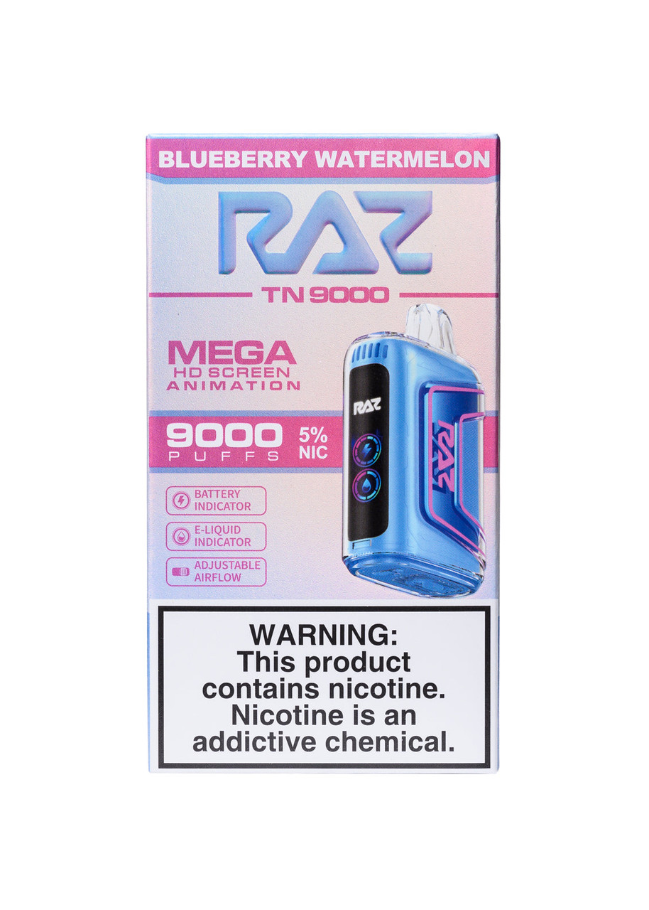 blueberry watermelon raz vape TN9000 FLAVORS:FREEZER ICE Njoy Ace Pods, Classic Nicotine Free Vape