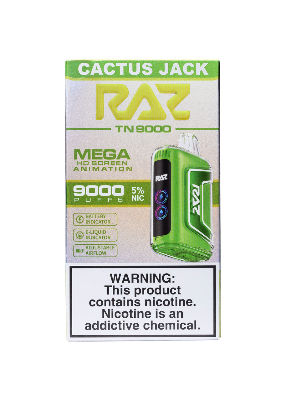 raz vape cactus jack TN9000 Type:PnP-VM5 0.2ohm (Mesh) Type-C Rechargeable Vape Rainbow Bubblegum Lost Mary