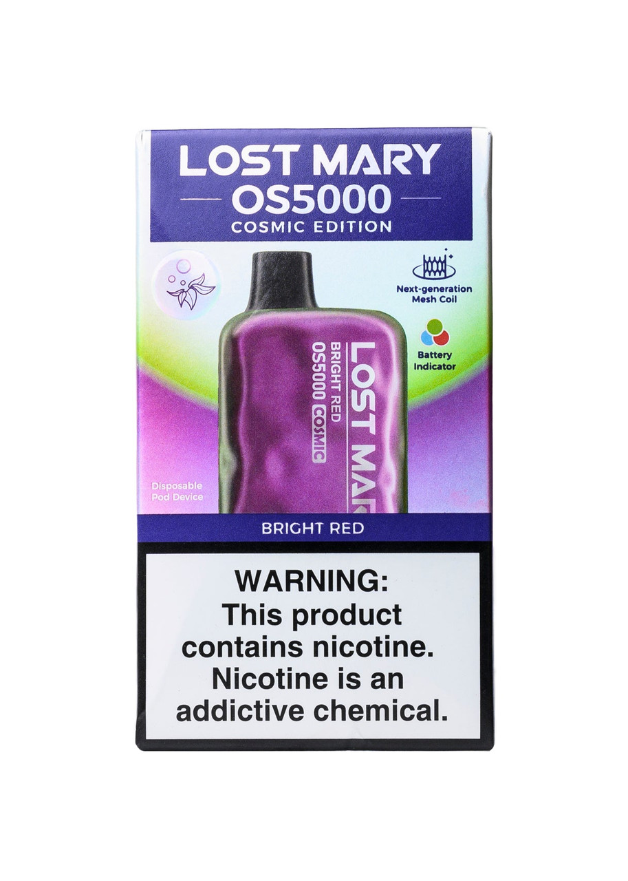 lost mary os5000 cosmic edition Bright Red Vape E-liquid flavor:Black Ice 2019 Lost Mary MO20K Pro