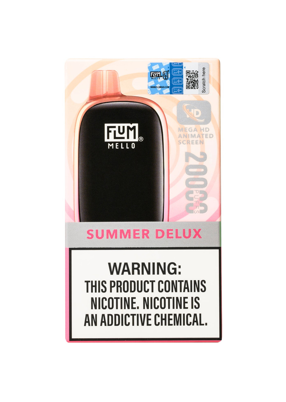flum mello box 20000 Summer Delux Breeze Pro Spearmint - RGBW FLAVORS:RASPBERRY PEACH LIME