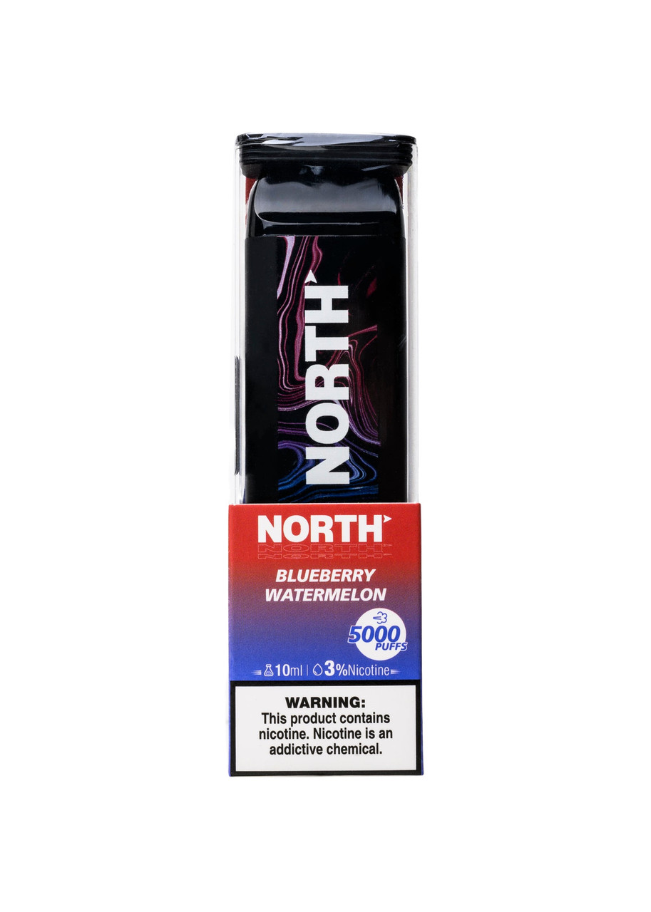 3 percent nicotine disposable vape North 5000 3% Blueberry Watermelon Flavour:Multi-Flavour - Pomegranate Edition (NEW) Discreet Use White Cherry Slushie