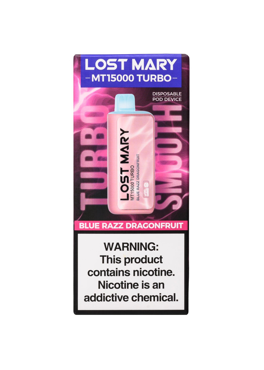 lost mary mt15000 turbo blue razz dragonfruit Flavor:MENTHOL sans nicotine Lake Worth Smoke Shop