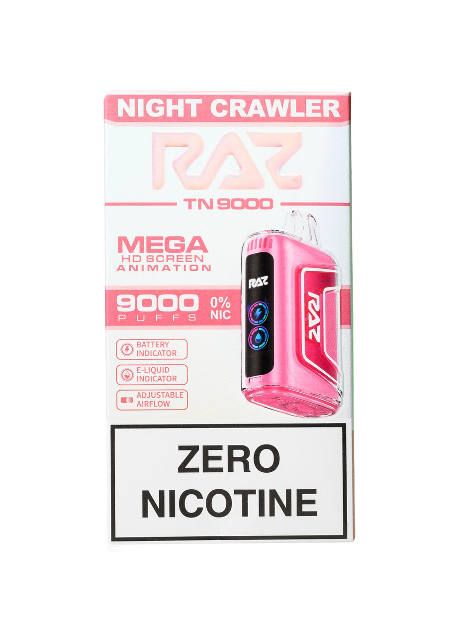 night crawler raz 9000 flavor TN9000 ZERO 0% Color:Mint Green dessert vape flavor Researching Can You Still