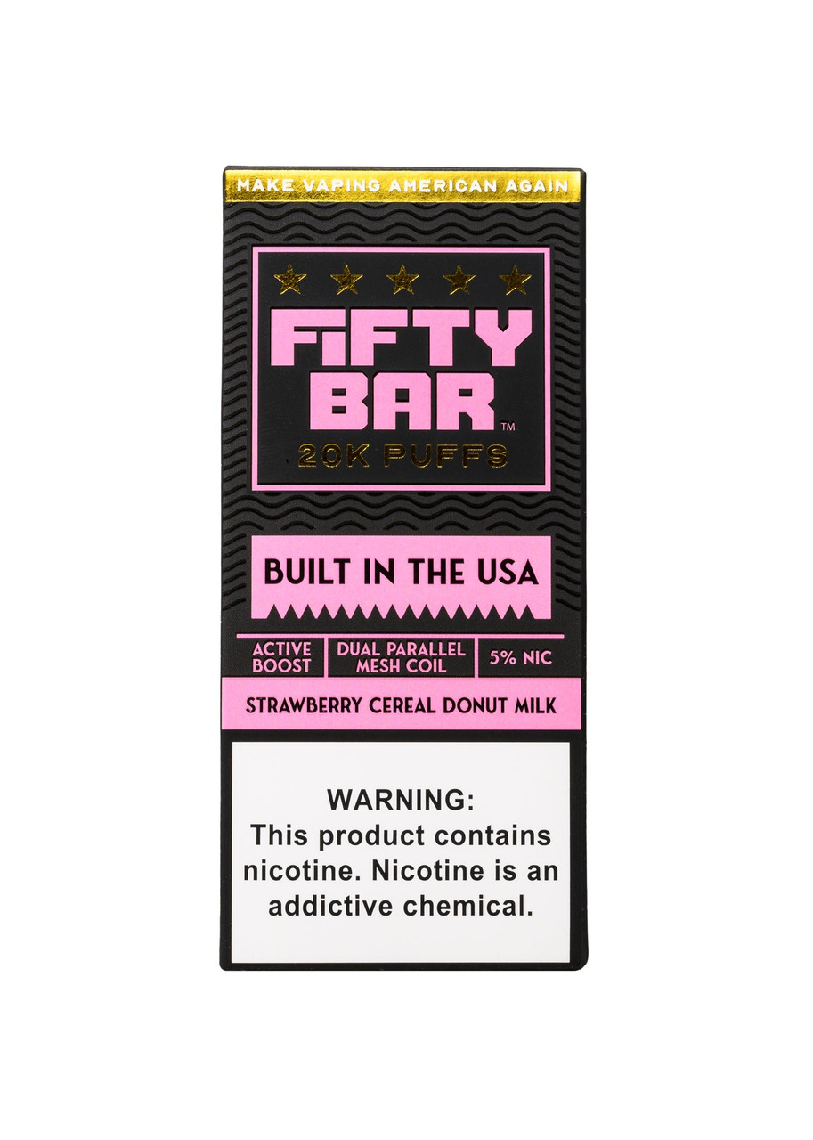 cereal bar vape Fifty 20K Strawberry Donut Milk blue razz dragonfruit E-liquid flavor:Strawberry Banana Strawberry Mango Flum |