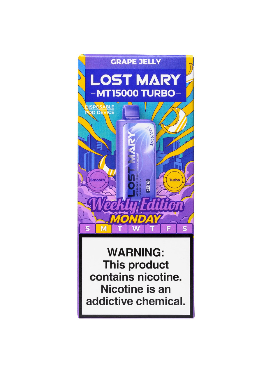 Lost Mary MT15000 Turbo Grape Jelly (Monday) | GetPop