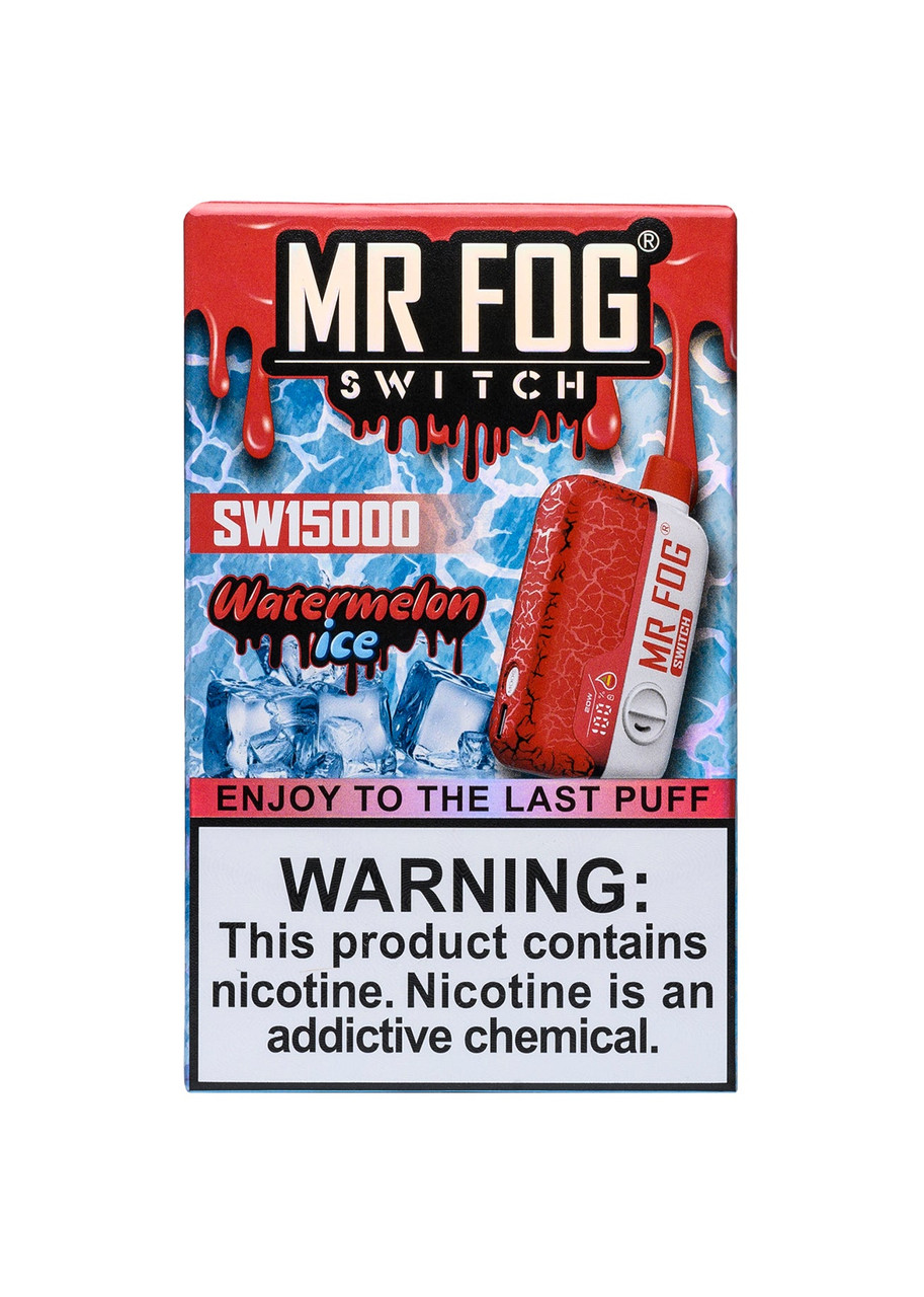 mr fog switch watermelon strawberry apple menthol ice SW15000 Strength:7mg Electronic Bud Express Now