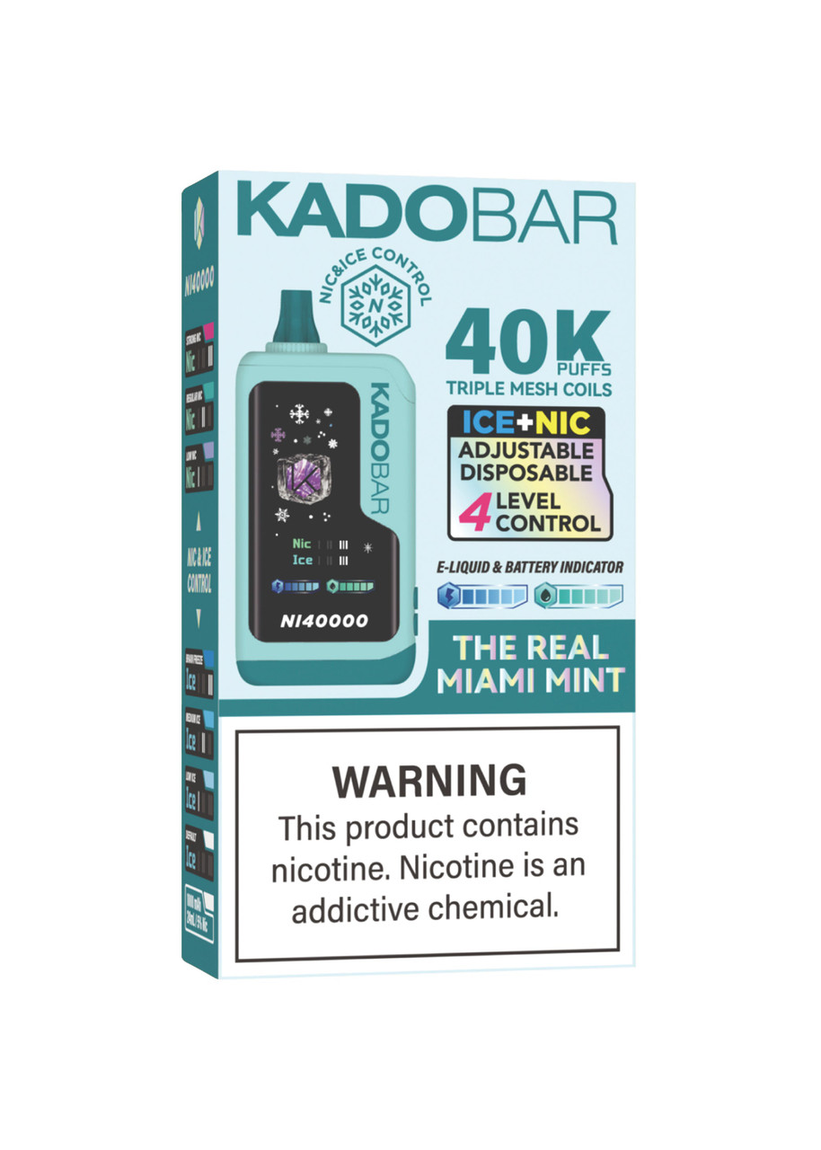 kado bar vape 40k NI40K Ice-Nic Control The Real Miami Mint Choose Flavor:Pineapple Coconut Slushy Best 510 Thread Batteries Frozen Juicy Strawberry Vape