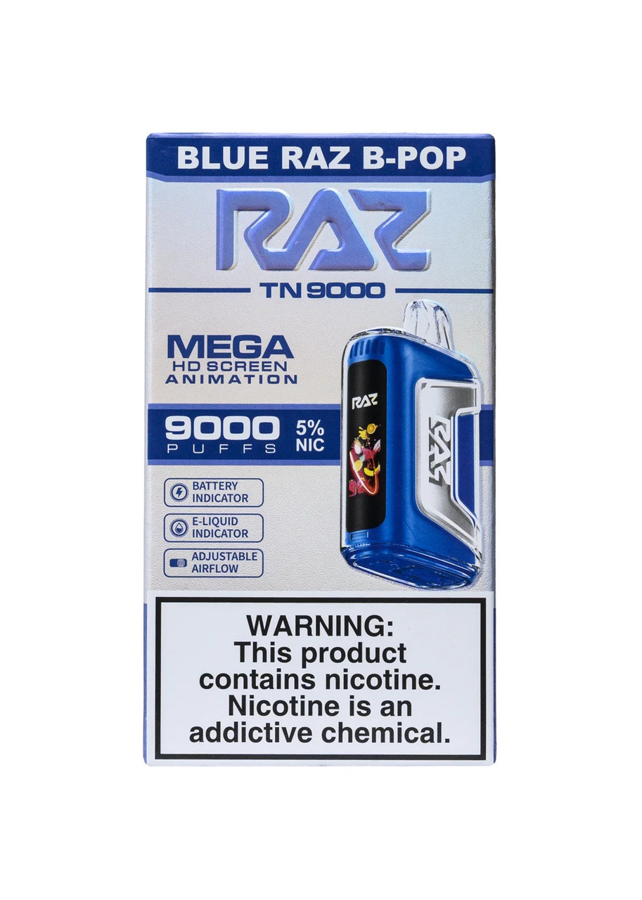 blue razz pop vape RAZ TN9000 Raz B-Pop Pod & Closed System Vape Kits Select Flavor ::Iced Grape Berries flum float es bueno