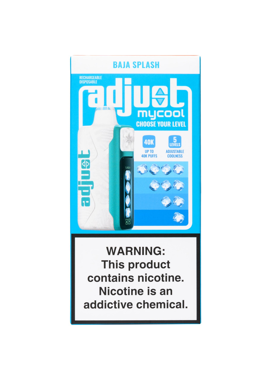 adjust mycool 40k disposable vape Adust Baja Splash Simply Vapes - THC Kiwi Passion Fruit Guava E-liquid flavor:Mixed Mint