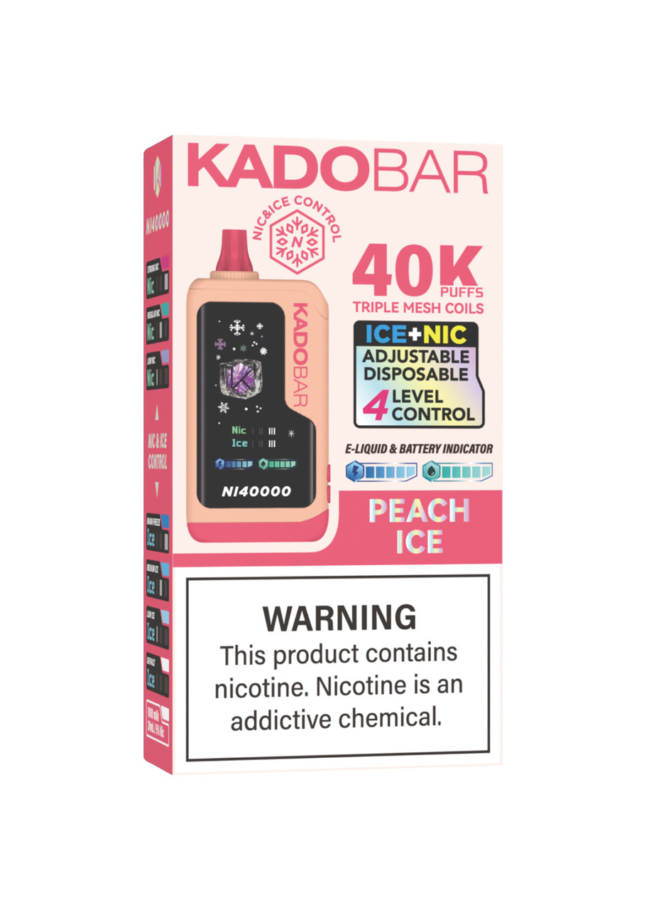 kado bar vape 40000 puffs NI40K Ice-Nic Control Peach Ice FLAVOR:SANTA Prominent Flavour One: Ice Tea DRAG S Mod Pod