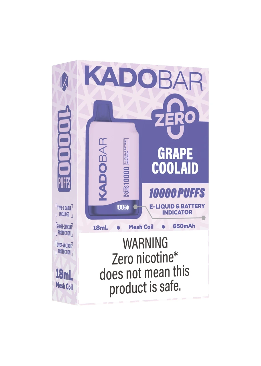kado bar 10000 puffs disposable vape KB10000 ZERO Grape Coolaid 0% mrfog Color:Whale Fall Blue Buy Foger Switch Pro