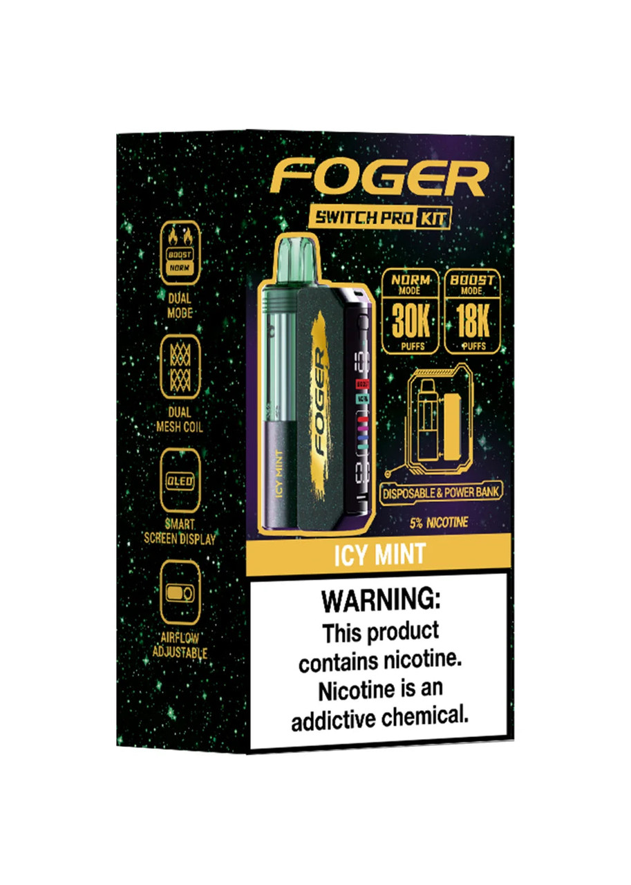 icy mint foger flavor Switch Pro 30K Kit Flavors:Passion kiwi FLUM PEBBLE poppin smoke and vape