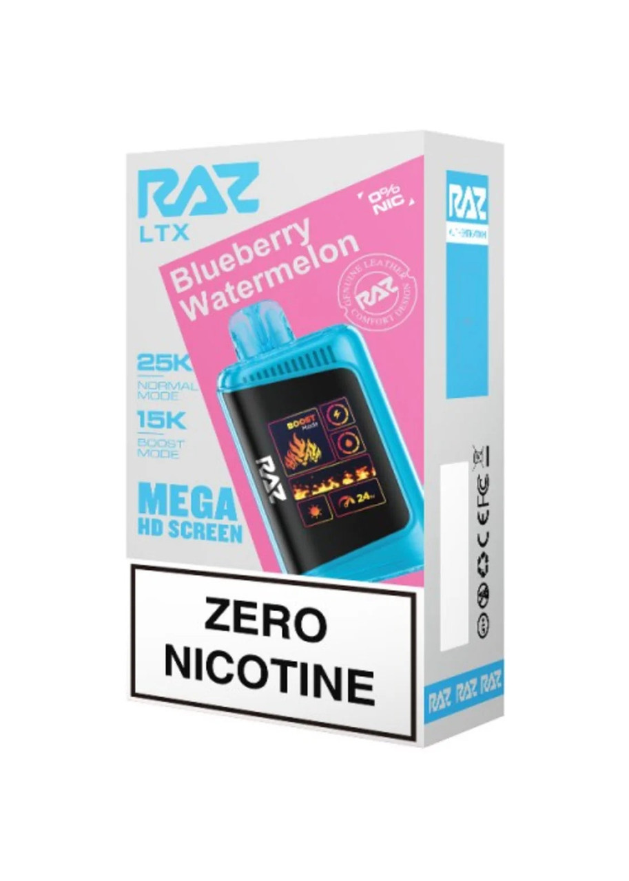 blueberry raz vape LTX 25K ZERO Watermelon 0% voopoo drag x plus tank Choose Flavor:Watermelon Apple Rizzler Fog Formulas Disposable Vape