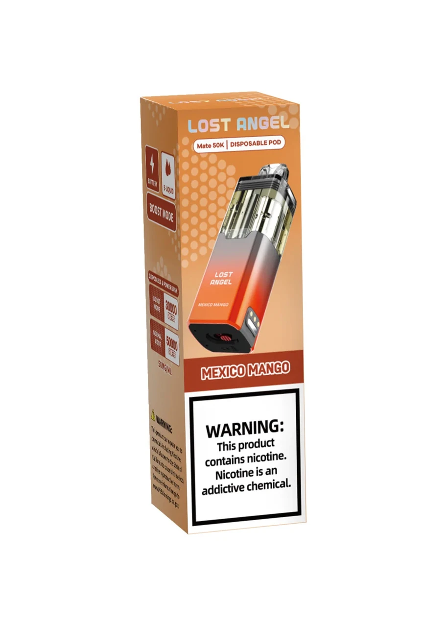 lost angel mate 50k disposable vape Pod Mexico Mango Category_Default Category/Shop Flavors/Tropicals Pod Resistance:0.6Ω/ Corex 2.0 (2ml) RAZ RX 50K Vape