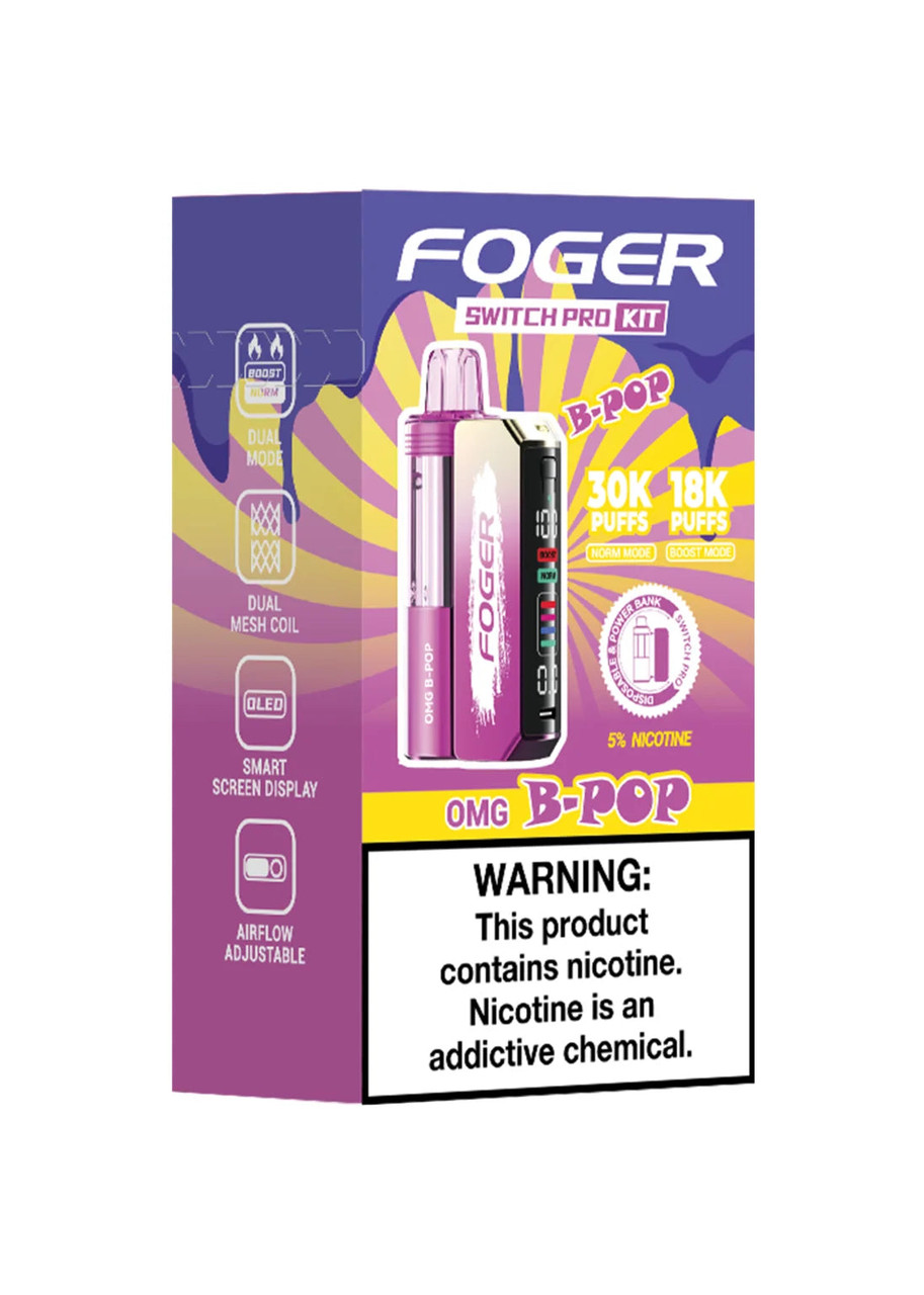 what flavor is omg b pop foger Switch Pro 30K Kit B-Pop Four new flavours for All CYBER1 3 Inch Pod Light FLAVORS:Strawberry Banana 2%