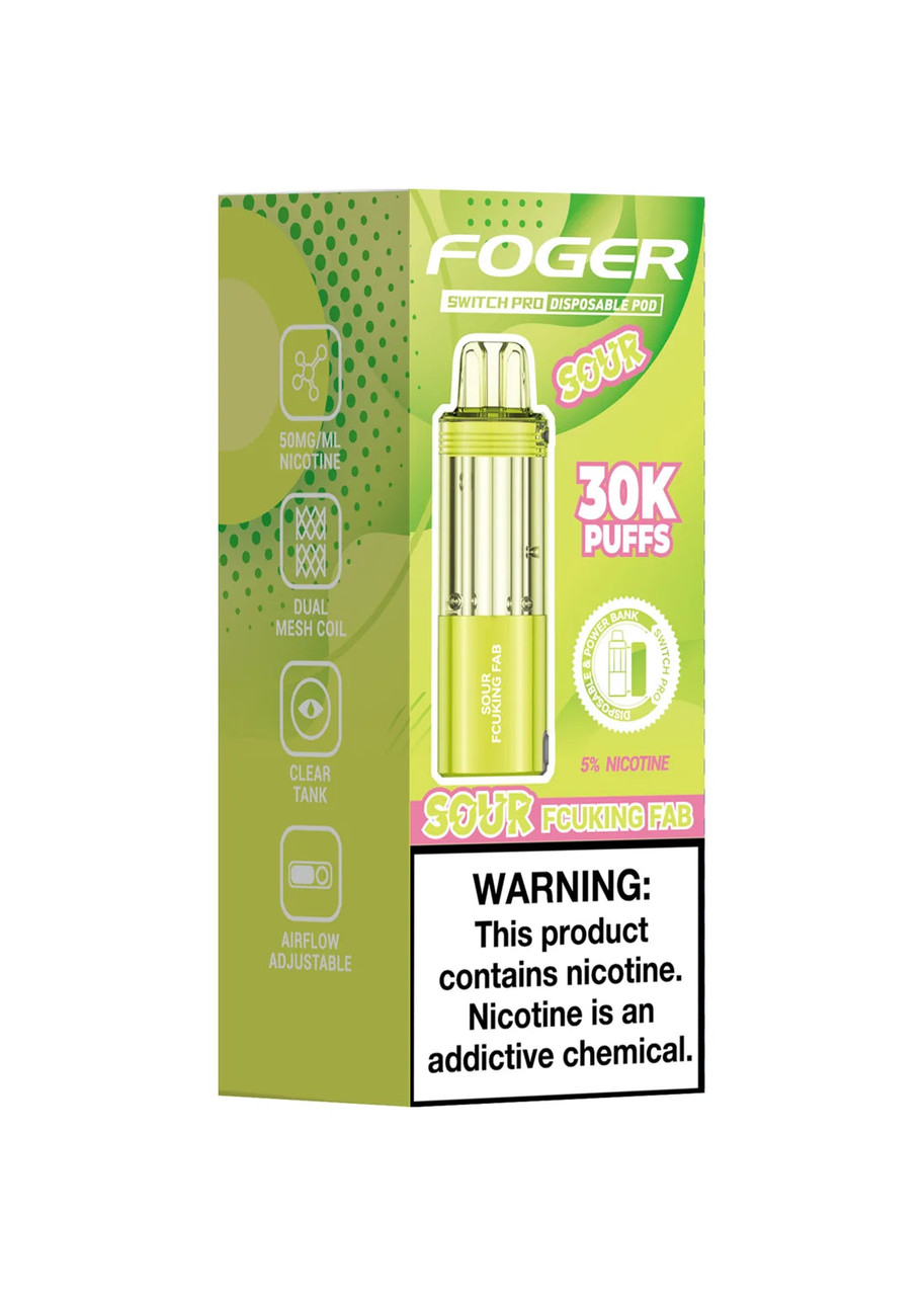 fcuking fab foger flavor Switch Pro 30K Pod Sour portable vape device Select Flavor ::Lemon Lime Sparkling Veja quais são os