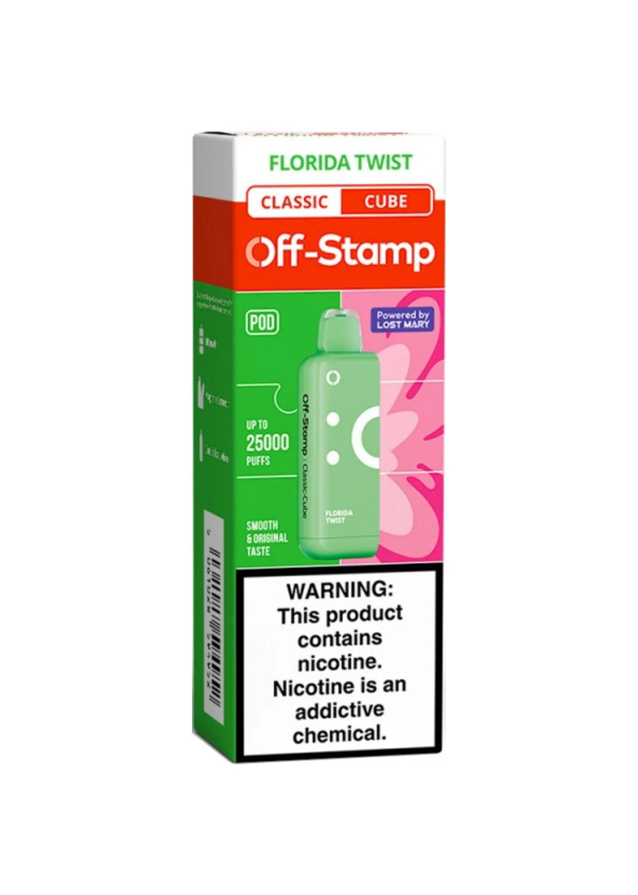 florida twist vape flavor Off-Stamp Classic Cube Pod FLAVORS:BLACKBERRY BLUEBERRY 3.7V 510 Thread Vape Switch:Slix Disposable Vape