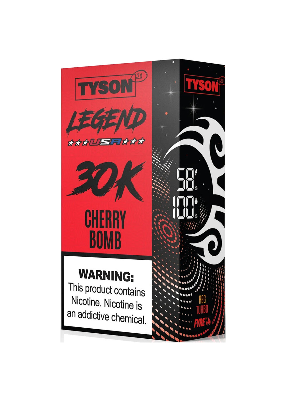 tyson 2.0 disposable vape Legend 30K Cherry Bomb Select Flavor ::Pineapple Peach Mango energy-drink 5-Pack] Geek Bar Pulse