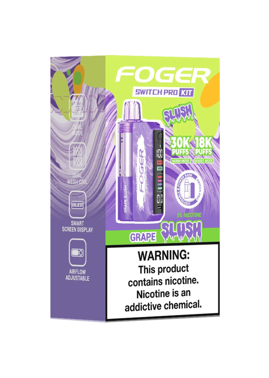 foger vape grape slush Switch Pro 30K Kit Flavor:Berry Burst 2 Pack Genuine VUSE Colors_White