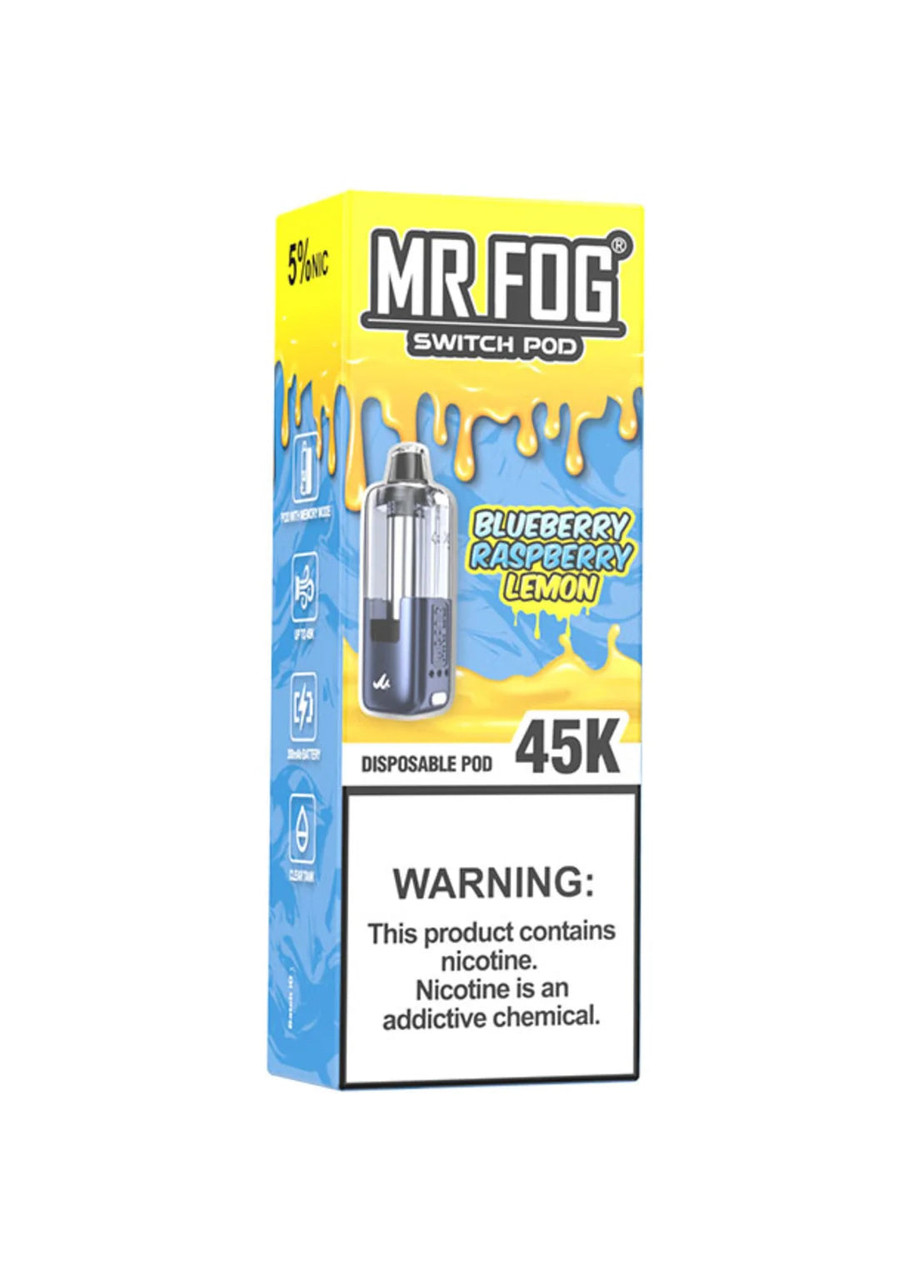 mr fog switch lemon Pod 45K Pod Blueberry Raspberry Rechargeable Sour Blue Dust Disposable Vape STRENGTH:VIRGINIA ROLLING 1.8% E-Liquid HQD Vapes in UAE:
